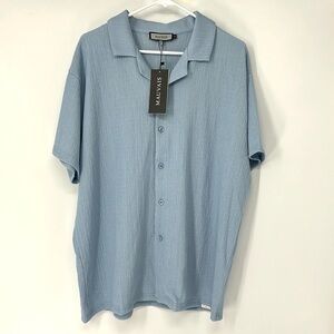 Mauvais NWT men’s blue crinkle shirt XL button down